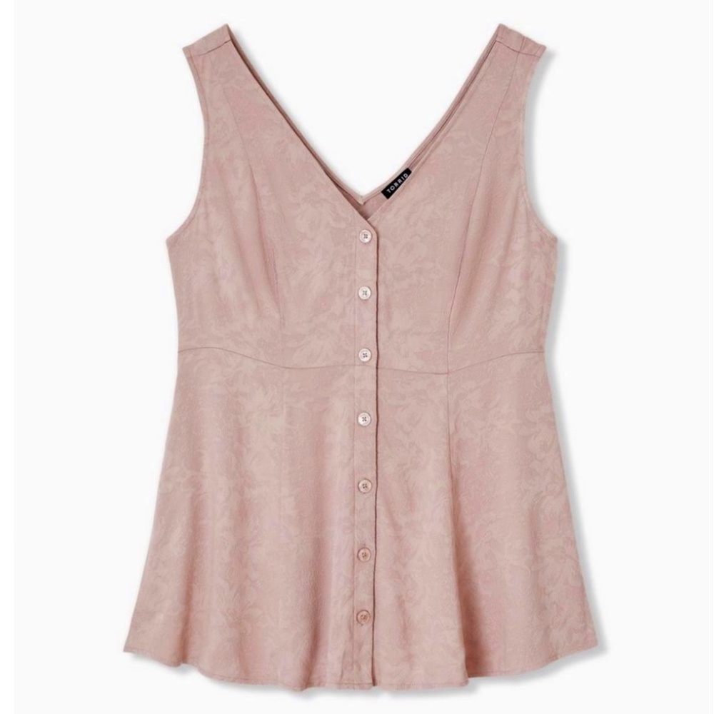 Torrid Dusty Rose Fit and Flare Jacquard floral Tank Top Size 3
